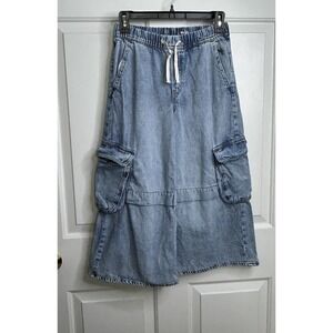 GAP Kids Baggy Cargo Jeans Girls Large (10) Light Wash READ Possible Hemming*